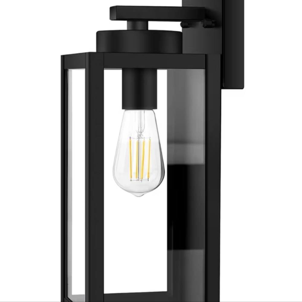 BesLowe Large Motion Sensor Modern Black Outdoor Wall Light Fixture